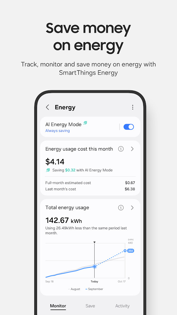 SmartThings settings page for managing members and shared access