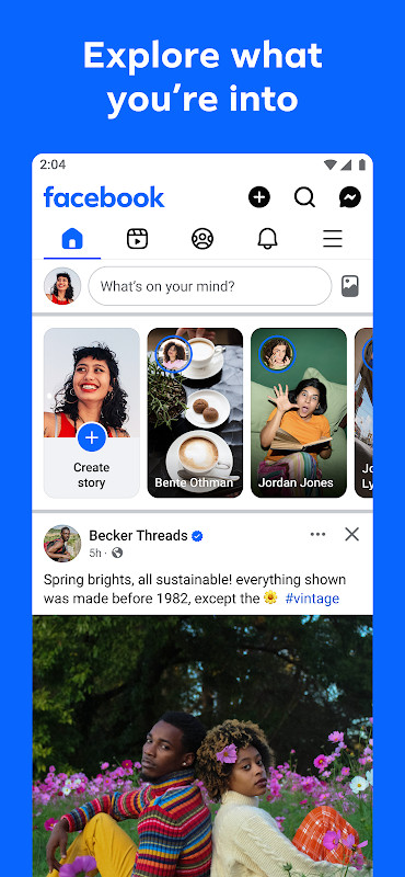Facebook Reels player with short vertical videos and editing tools