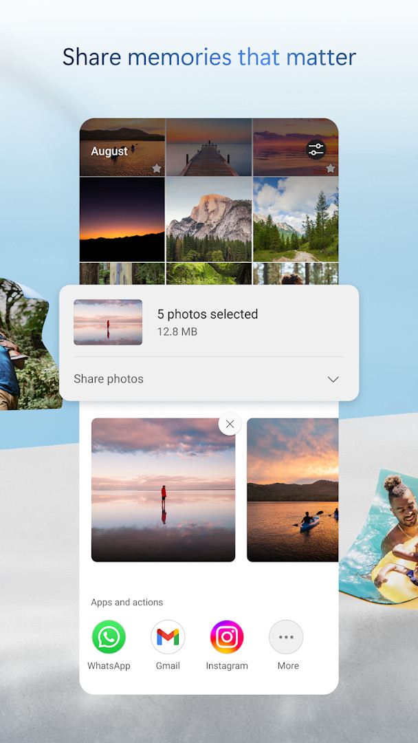 Photo viewer displaying a photo with sharing and editing options