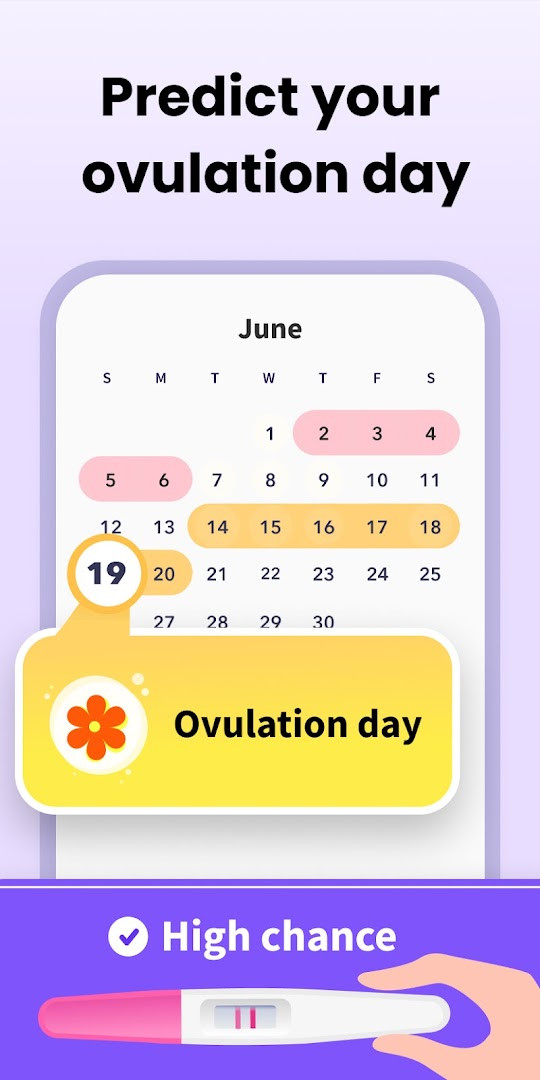 Period Calendar Period Tracker ovulation and fertile window prediction screen