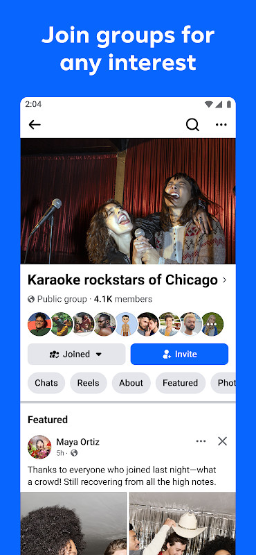 Facebook group page with tips and discussion from members