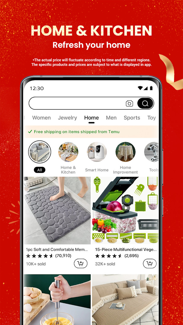 Temu: Shop Like a Billionaire highlighting beauty and cosmetics products