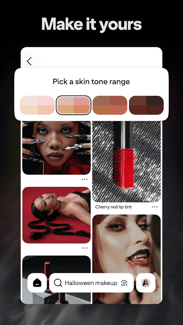 Pinterest search results for fashion and recipes