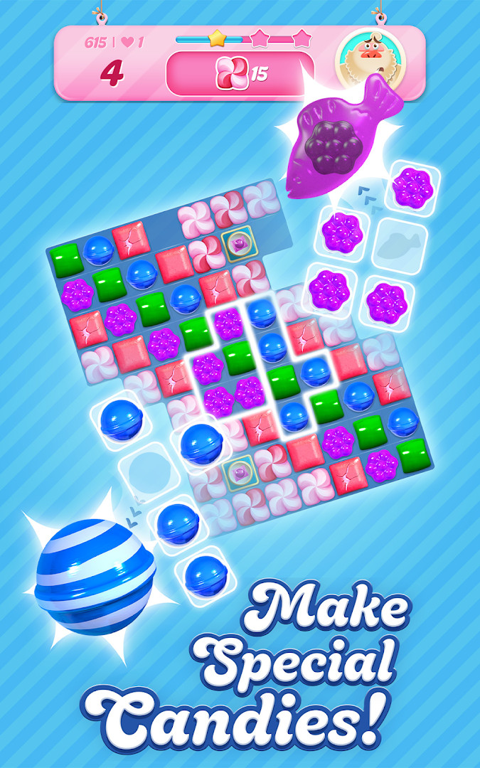 Candy Crush Saga Rainbow Rapids event screen.