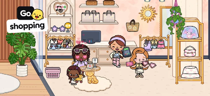 Character Creator screen showing options for hair, faces and outfits