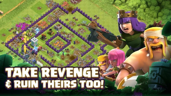 Clash of Clans Heroes including Barbarian King and Archer Queen
