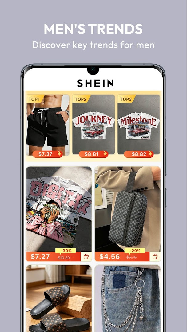 SHEIN-Shopping Online flash sale section highlighting discounts up to 90% off.
