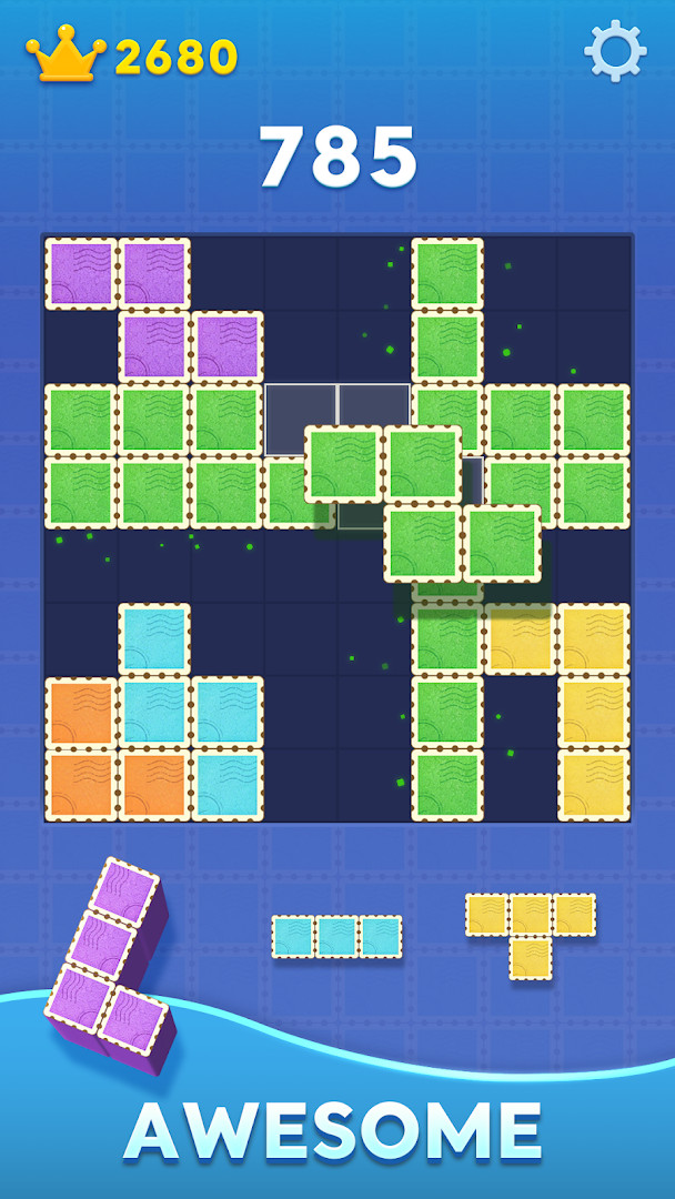 Block Blast! settings menu with options for sound and haptics