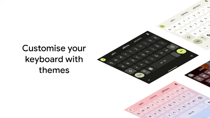 Gboard - the Google Keyboard theme picker showing keyboard styles with and without key borders