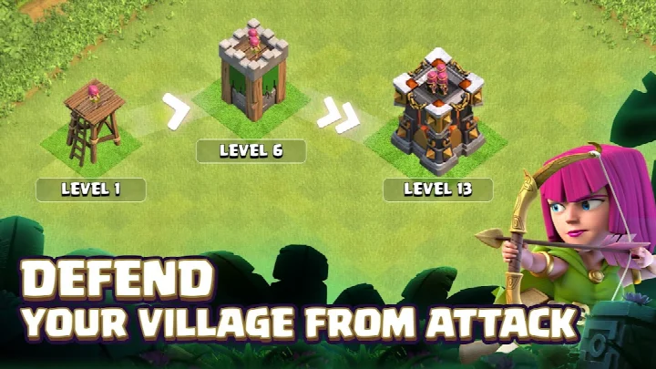Clash of Clans Builder Base with its own buildings and defenses