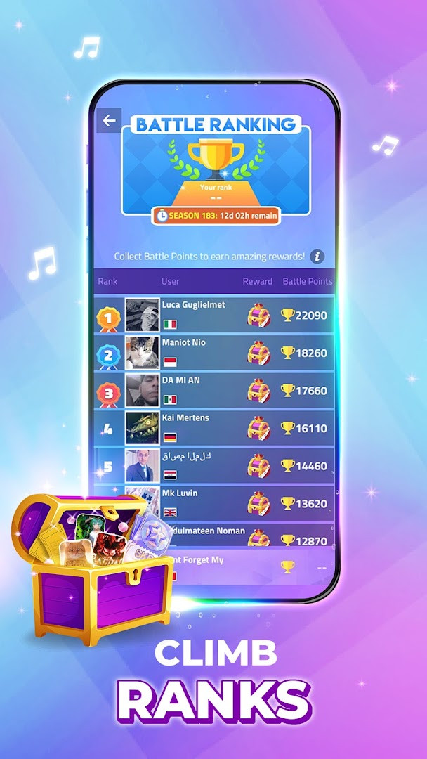 Magic Tiles 3TM - Piano Game screenshot showing the difficulty selection screen with easy and hard options