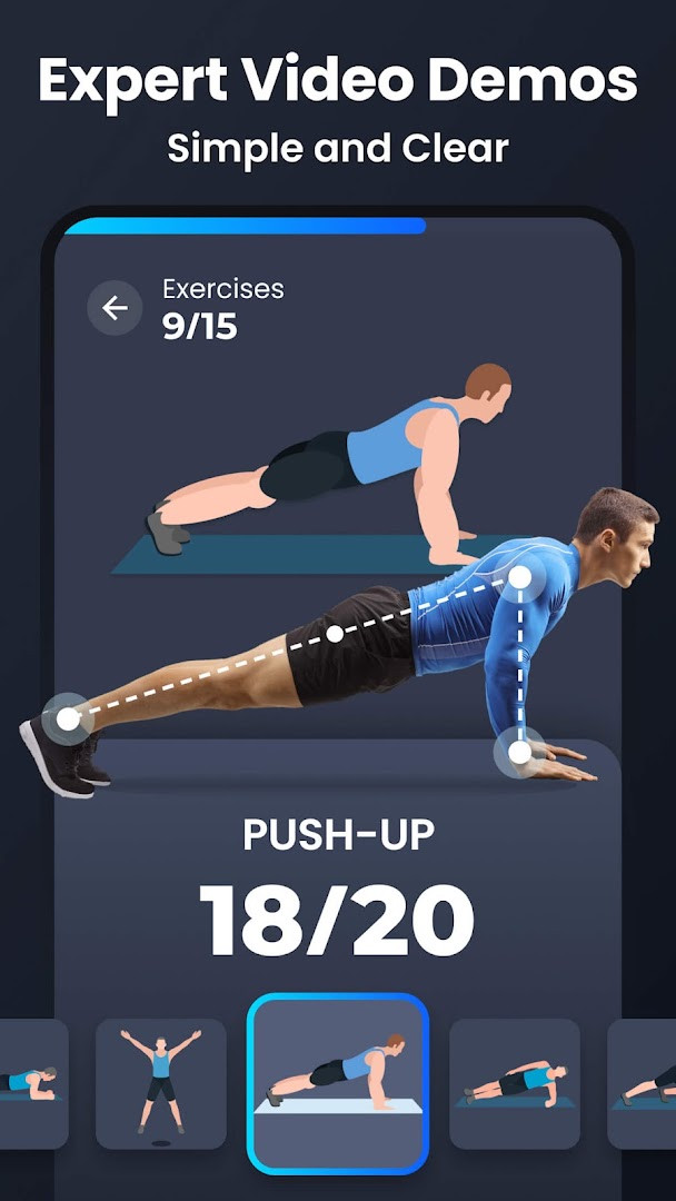 Home Workout - No Equipment fitness goals dashboard