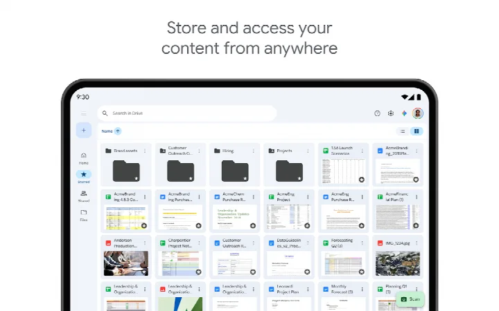 Google Drive offline access to content on the go