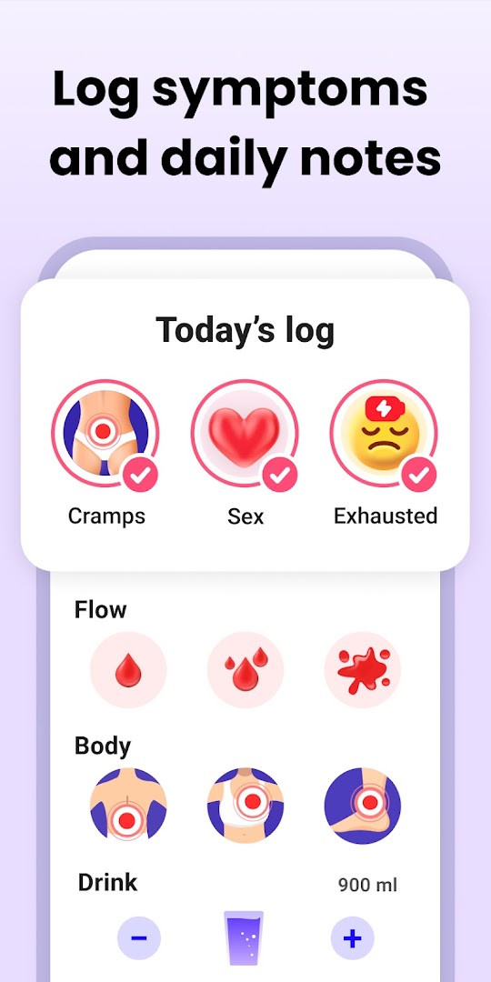 Period Calendar Period Tracker pregnancy mode showing week-by-week baby size tracking