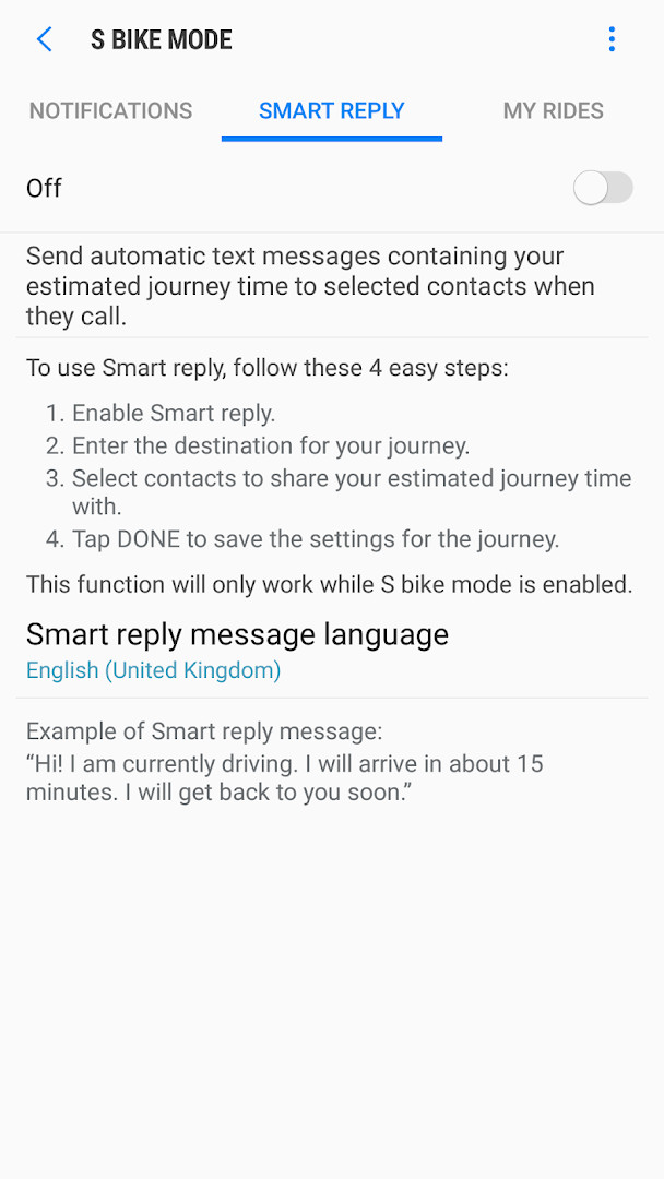 S bike mode notification list displaying missed urgent calls sorted by urgency.