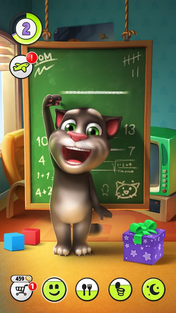 My Talking Tom photo album screen for filling with memories