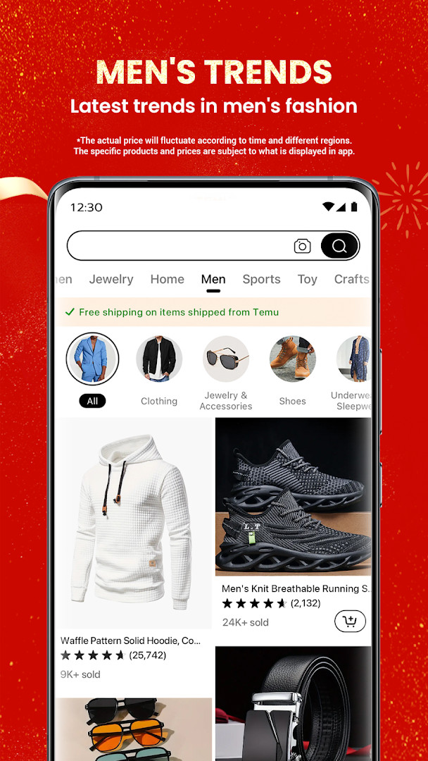 Temu: Shop Like a Billionaire featuring clothing and shoes