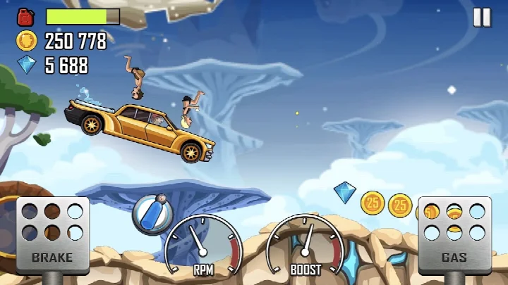 Garage screen showing a wide selection of unlockable vehicles